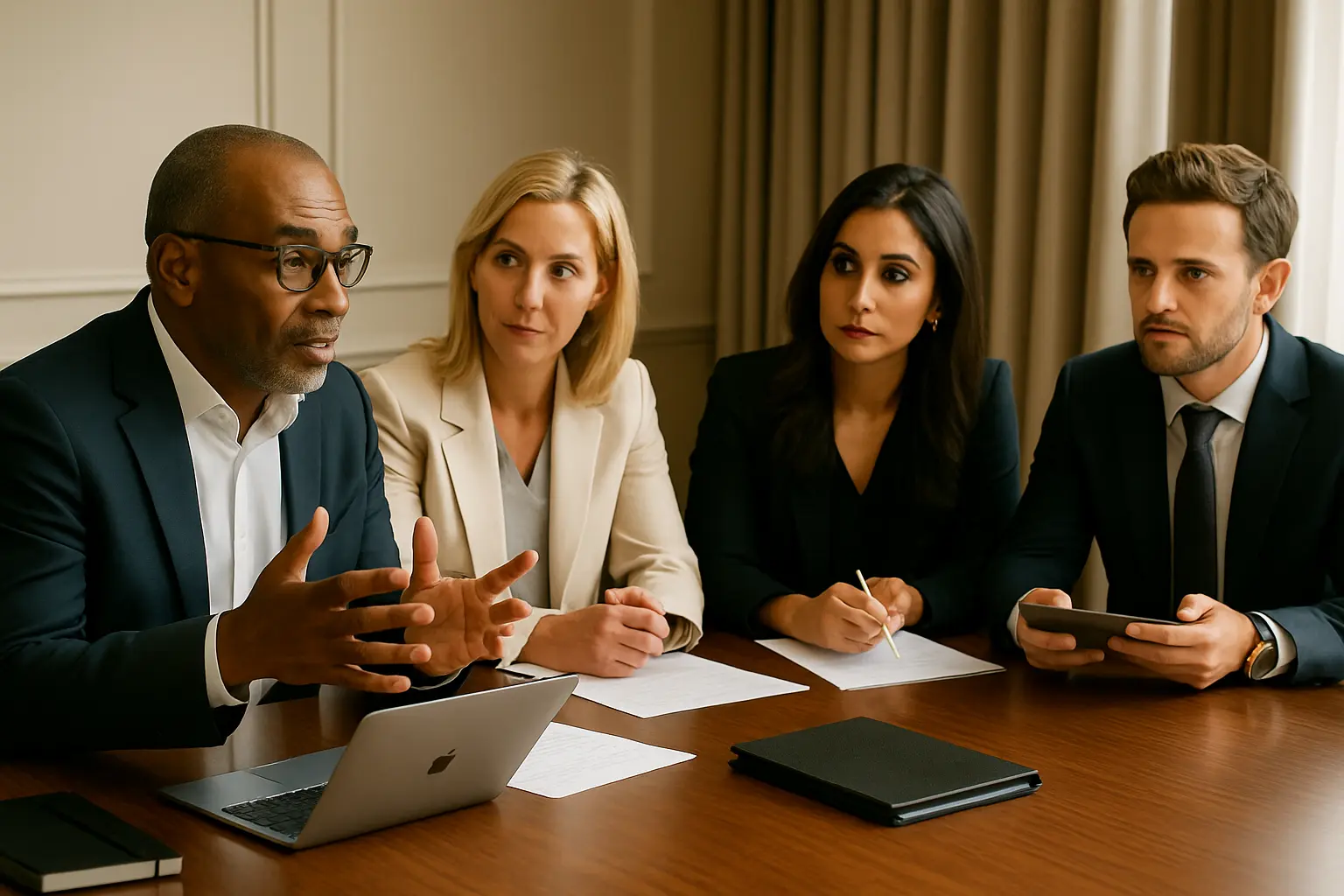Corporate team evaluating event strategy with a planner in Atlanta